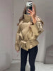 Spring Stand Collar Double Breasted Trench Coat For Women Elegant Long Sleeve Lace Up Jacket Lady Street Chic Outerwear