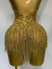 Women Sexy See Through Stretch Bodysuits Birthday Dress Dancer Performance Wear Mesh Rhinestone Nightclub Hotwife Outfit