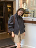 Korea Short Outerwear Woman Casual Loose Lazy Chic Long Sleeve Cotton Blends Windbreaker Coats Thin Thench