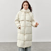 Women's Long Parkas Winter Padding Coat Oversized Stand Neck Hooded Zipper Warm Outerwear Woman Clothes W44M58169