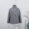 Elegant Women's Coat High Stand Collar Full Sleeve Double Breasted Solid Female Coats Autumn High Street Lady Top