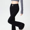 Winter Warm Women Jeans Cotton Denim Flare Pants Elastic Force Vintage Streetwear High Waist Slim Denim Harajuku Trousers