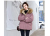 Cotton-Padded Jacket Women Winter Heavy Wool Collar Parkas Short Coat Female Thick Warm Down Cotton Overcoat Ladies Top