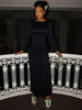 Ruched Elegant Maxi Dress Women Daily Casual Skinny Full Sleeve Solid Gown Midnight Prom Party Long Bodycon