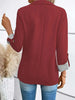 Women's Slim Fit Casual Button Blazer European Style Roll Up 7-Pt Sleeve Suit Jacket