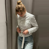Crop Polka Dot Jacket Women's Bomber Jacket Spring Women's Belt Pockets Button Long Sleeve Top Outdoor Outerwears