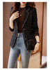 Autumn Winter Ladies Casual Blazer Women Black Green Beige Plaid Jacket Female Long Sleeve Single Breasted Slim Coat
