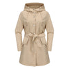Spring Autumn Hooded Water-repellent Jacket with Belt Thin Casual Loose Trench Coat Women Windbreaker