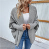 Women Sweater Jacket Stylish Women's Autumn Winter Lantern Sleeve Cardigan Solid Color Knitting Coat for Streetwear