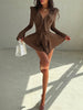 Irregular Hem Dress Women Tierred Y2K Flare Sleeve V-Neck Bandage Stretch Elegant Birthday Party Chic Hipster Bodycon