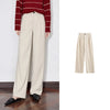 Women Casual Pants Autumn and Winter Mid Waist Workwear Style Straight Woolen Pants