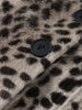 O-neck Leopard Short Faux Fur Coats Women Full Sleeve Button Waist Cinching Autumn Winter Jacket Designer Outerwears