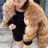 Faux Fur Coat Women's Jacket Winter Warm Thick Fox Raccoon Leather Brown Plus Size Especially Fake Fur Cold