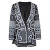 White Pearl Nailed Big Size Blazer Women V-neck Long Sleeve Loose Fit Jacket Tide Spring Autumn 7C274100