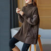 Women's Parkas Autumn Winter Loose Mid Long Casual Splicing knitted Warm Female Jacket Outwear Overcoat Woman