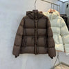 Women Down Cotton Jacket Drawstring Waist Slim Cotton Padded Jacket Winter Warm Thicken Cotton Coat Women Hooded Parkas