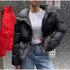 Casual Solid Women's Cotton Coats Back Zippers Stand Collar Thicken Waist Jackets Autumn Winter Lady Outwear