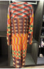 Color-blocking Printed Round Neck Pullover Women's Dress Casual Long Sleeve Mid-length Dresses 2DB4686