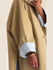 Street Women's Long Trench Coats Loose Stand Collar Single Breasted Full Sleeve Slit Windbreaker Autumn Lady Commute Jacket