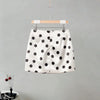 Elegant Dot Shirt Skirts Suit Women Long Puff Sleeve Button V-neck Jacket Mini Skirt Spring Chic 2 Pieces Set Lady