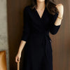 Autumn Winter Sweater Womens Dresses V-neck Wrap Up Dress for Women Woman Clothing Korean Version Loose Elegant Knitted Skirt