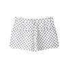 Polka Dot Shorts Sets For Women Outfits Long Sleeve Zipper Turtleneck Jacket Coat Spring Woman Elegant 2 Piece Set