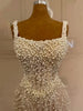 Customized Prom Gowns Column Beading Pearls Gown Square Aristocratic Style Mermaid Evening Dresses Women