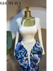Women Tie Dye Print Patchwork Stacked Ruched Long Sleeve Midi A-line Maxi Long Dress Party Education Dresses