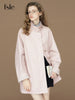 Womens British Trench Coat Contrast Cuff Stand Collar Heritage Workwear Style Pink Black Khaki Short Long Trench Coat