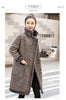 Autumn Winter Plaid Cotton Jacket Women's Warm Temperament Polo Collar Wool Coat Female Long Parkas Overcoat