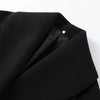 Black Stand Collar Woolen Coats Women's High Street Buttons Full Sleeve Short Overcoats Autumn Female Solid Outwear