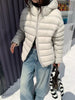 Fall Lightweight Hooded Puffer Jacket Russian Winter Women Zip Up Solid Warm Cotton Padded Outerwear Quilted Coat Куртка