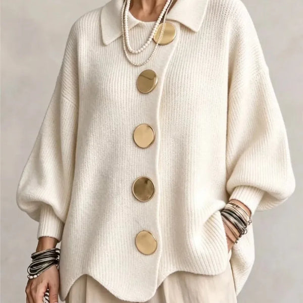 Autumn Winter Solid Knit Cardigan Sweaters Coats Women Lapel Button Casual Long Sleeve All-match Sweater Coats Knitted Tops