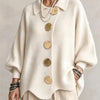 Autumn Winter Solid Knit Cardigan Sweaters Coats Women Lapel Button Casual Long Sleeve All-match Sweater Coats Knitted Tops