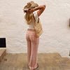 Colorful Striped Jeans Women's Long Pants Female High Street Low-waisted Pockets Denim Trousers Women's Holiday Outwear