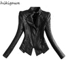 Leather Women's Jacket Autumn Korean Short Slim Bomber PU Jackets Female Zipper Windbreaker Blazer for Women Streetwear
