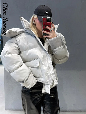 Casual Thicken Women's Cotton Coat Hooded Zippers Full Sleeves Casual Lady Jackets Autumn Winter Female Warm Tops