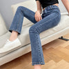 Women Flare Jeans Winter Streetwear Y2K Straight Pants Ankle Length Denim Jeans Girls Party Casual Retro Blue Trousers