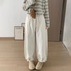 Cute Ruffled Hem Bloomers Pants Woman Japanese Lazy Style Loose Breathable Wide Leg Pants Autumn Y2K Women's Bottoms