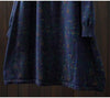 Japanese Vintage Mori Girl Floral Printed Knitted Sweater Pullover Dress Women Autumn O-Neck Long Sleeve Casual Loose Dresses