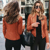 Autumn and Winter Women's Large Size Leather Jacket Solid Color Slim Street Elegant Versatile Top PU Suit Jacket
