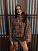 Plaid Jacket For Women Casual Hood Zipper Long Sleeve Pockets Loose Coat Lady Top Spring Chic Street Outerwear