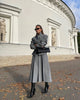 Autumn Winter Lady Office Two-piece Set Woolen Coat Skirt Set Women Lapel Hidden Buckle Blazers+High Waist Pleated Skirt Outfits