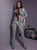 Black and white striped women's suit Jacket Niche Spring holiday party suit jacket Women's casual loose coat