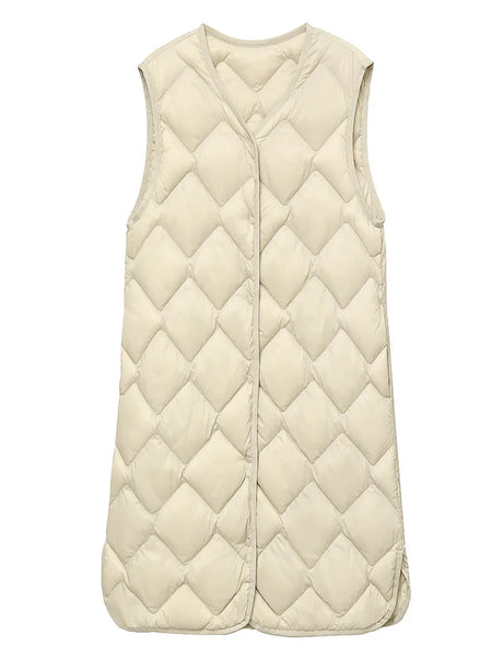 NewBang Long Ultra Light Down Vest Women Duck Down Vests Female Diamond Warm Lighteight O-neck Coat