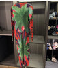 Pleated Floral Printting Women's Dress Autumn Long Sleeve Elastic Casual Famale Clothing 2DB4652