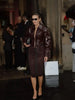Women Coated Cinched-waist Leather Jacket Retro Casual Lapel Full Sleeve Zipper Fishbone Coats Lady Daily High Street Coat