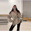 Tie Up Short Women 's Trench Coat Lapel Long Sleeve With Belt Oversize Windbreaker Female Spring Autumn Woman Outerwears