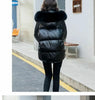 Winter Warm Duck Down Jacket Women's Clothes Glossy Fur collar Thicken Parka Short Down Coat Female