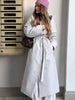 Detachable Triangle Shawl Long Puffer Coat Stand Collar Waist Tie Belt Button Solid Loose Women Coats Winter Commute Outfit